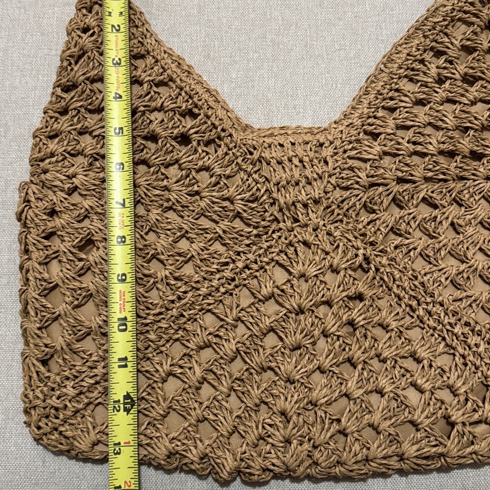 Bohemian Must Have Woven Paper Shoulder Bag-Silver Toned Hardware-EUC - Picture 5 of 11